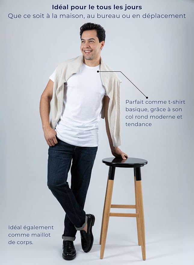 PACK (x6) T-shirts col rond blanc