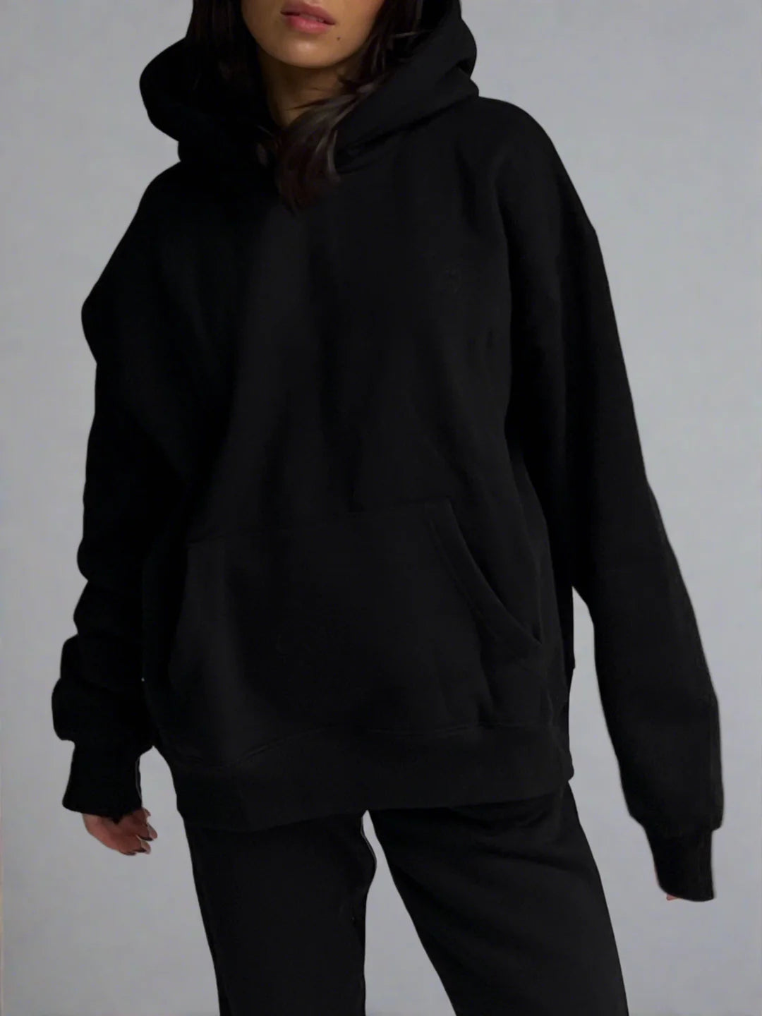 Hoodie Oversize Minimaliste Noir