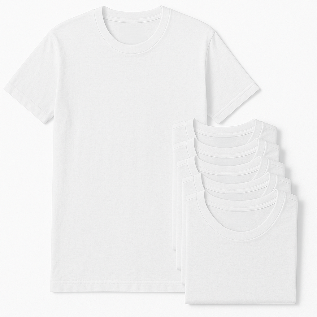 PACK (x6) T-shirts col rond blanc