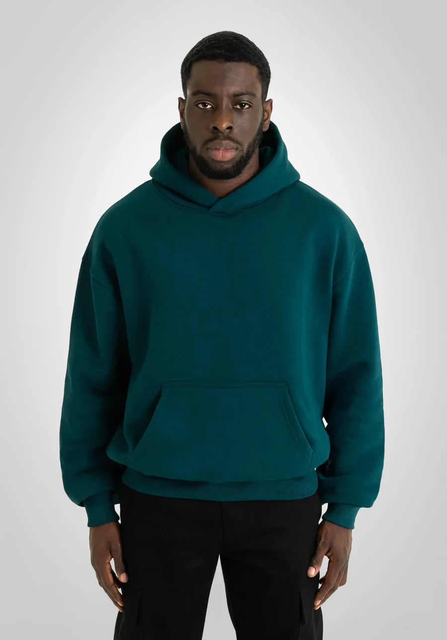 Hoodie Oversize Minimaliste Vert