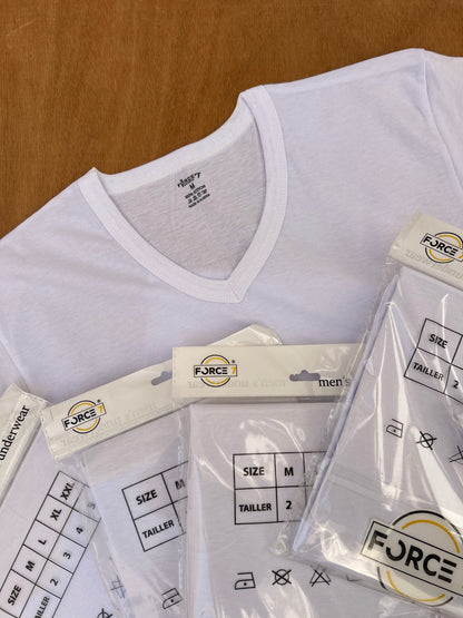 PACK (x6) T-shirts col V blanc
