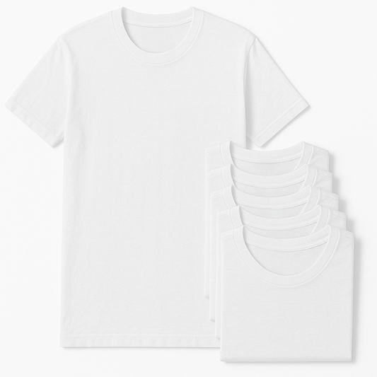 PACK (x6) T-shirts col rond blanc