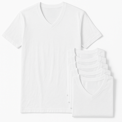 PACK (x6) T-shirts col V blanc