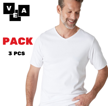 PACK 3 T-shirt col V blanc