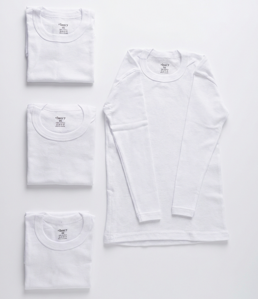 Pack 4 T-shirts Manches-longue Enfant – 100% Coton